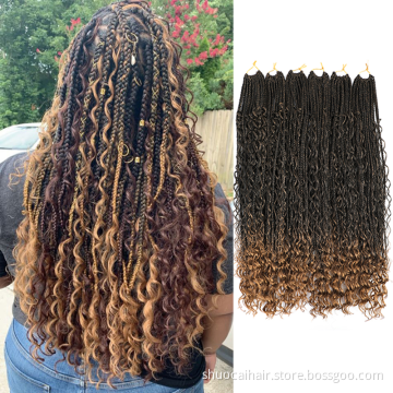 Bohomian River Goddess Faux Locs Box Braid Curly Crochet Hair Braids Senegal Twist Hair Braiding Hair Extension accessories Soft